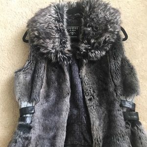 Labor Day💲 Guess faux fur and leather vest Size M